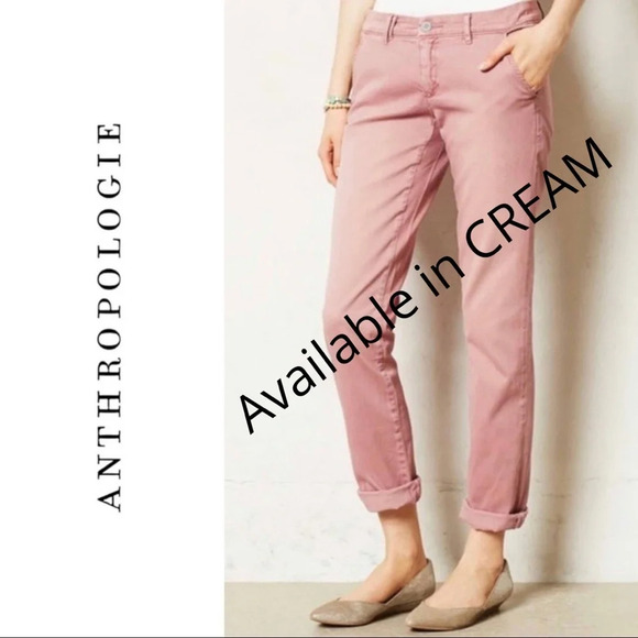 Anthropologie Chino's  Pilcro and the Letterpress Cream Pants Linen Size 30 - Picture 2 of 6